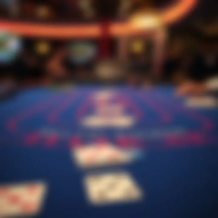 A digital blackjack table showcasing the dealer and player cards