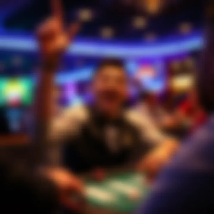 A player celebrating a winning moment in online blackjack