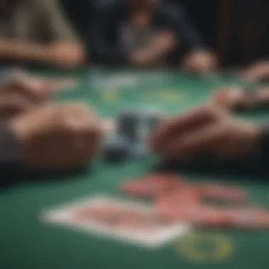 A strategic betting scenario in a poker game with chips in play