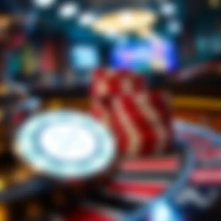 Close-up of roulette chips in action