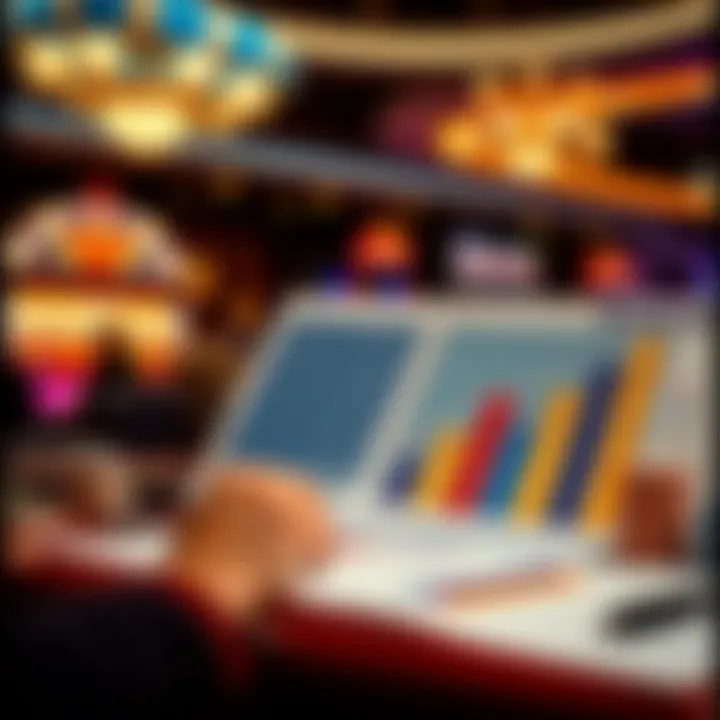 A conceptual representation of bankroll management strategies with charts and graphs