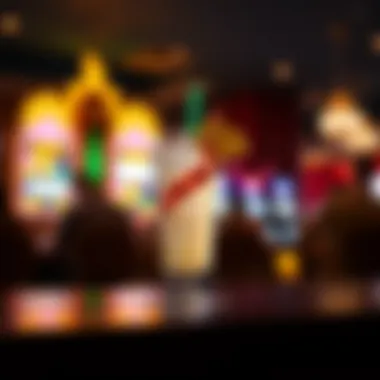 Refreshing cocktail in a casino environment