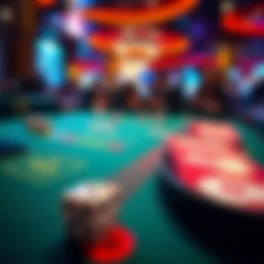 Dice being rolled at a craps table