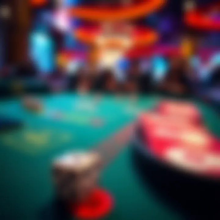 Dice being rolled at a craps table