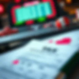 Tax forms with sports betting symbols