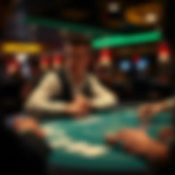 A player considering their options at the blackjack table