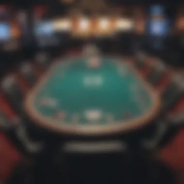 A professional poker table setup for a WPT tournament