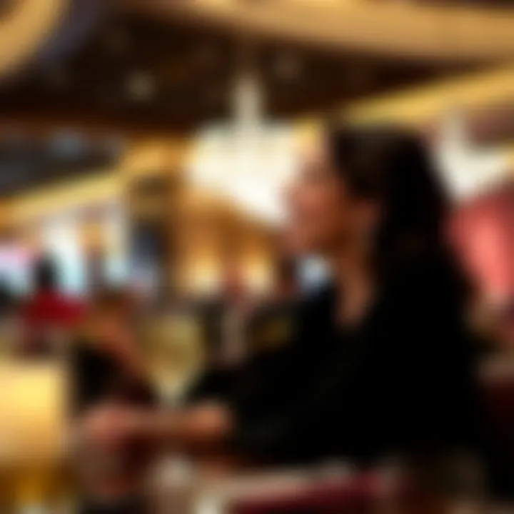 Indulging in a Memorable Experience A guest enjoying fine dining experience at Wynn