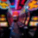 Visual representation of a nine line slot machine showcasing its unique layout and design.