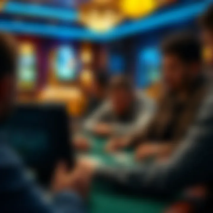 A group of friends enjoying an online poker game together.