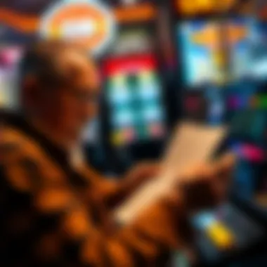 Person analyzing scratch-off ticket odds and strategies