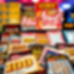 Variety of scratch-off lottery tickets displayed