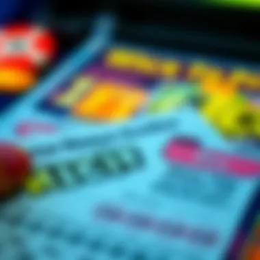 Close-up of a winning scratch-off ticket revealing prizes