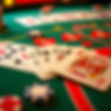 Strategic Card Play in Baccarat Close-up of baccarat cards laid out strategically