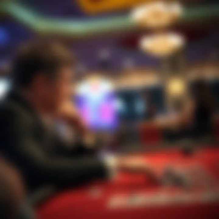 A strategic player contemplating their next move in a casino game.