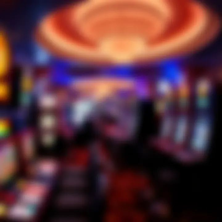 Vibrant gaming floor filled with various slot machines and table games