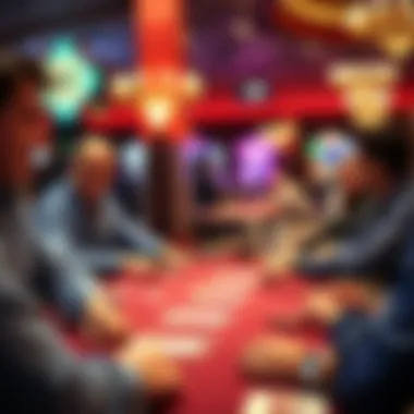 Engaging Gameplay in Riverwind Casino Exciting gameplay in progress at a poker table
