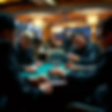 Players engaged in an intense poker game