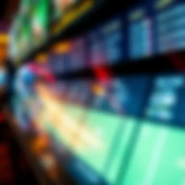 An interactive display showcasing various betting options available at the sportsbook.