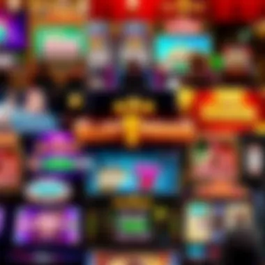 Collage showcasing various themes of Slotomania games