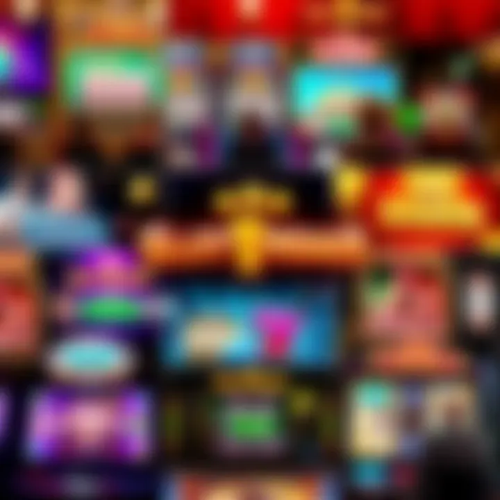 Collage showcasing various themes of Slotomania games