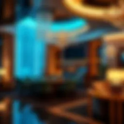 Luxurious lobby area of the So Point Hotel Las Vegas