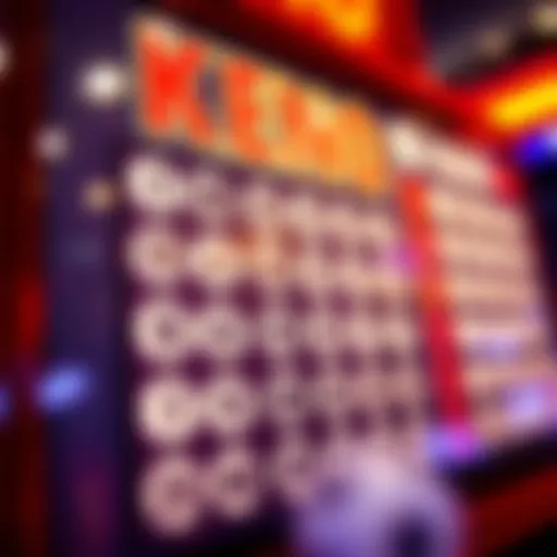 Colorful Keno board displaying numbers