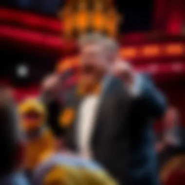 Terry Fator performing on stage with his puppets