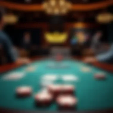 Texas Hold'em table setup with chips and cards