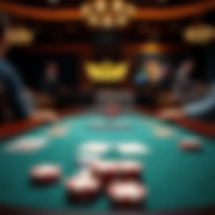 Texas Hold'em table setup with chips and cards