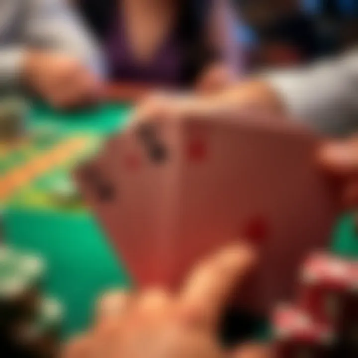 A close-up of a royal flush hand