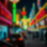 The Neon Heart of Las Vegas A vibrant Las Vegas strip showcasing neon lights at night