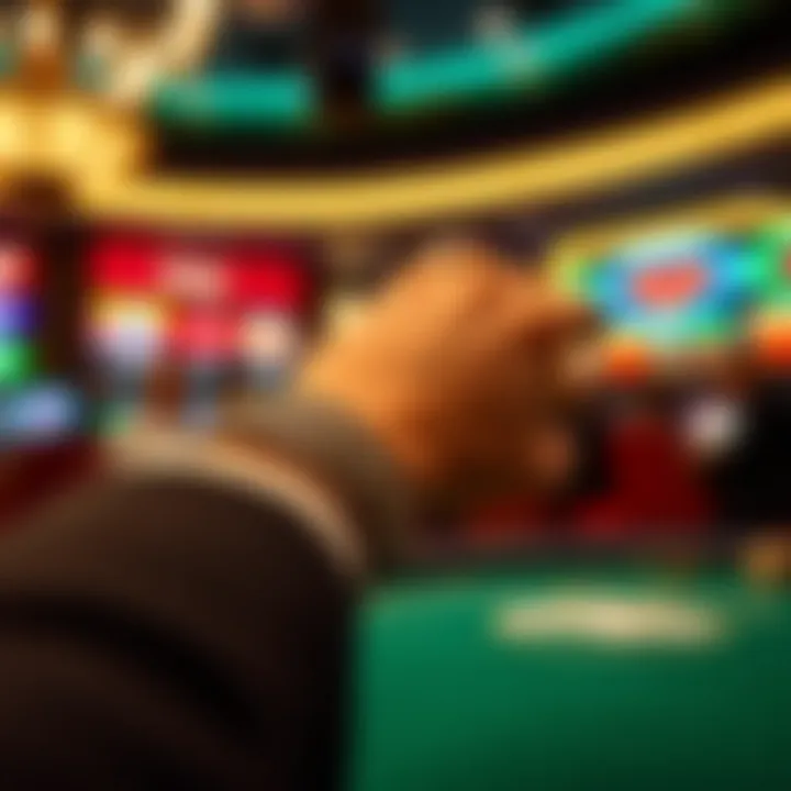 Stylish blackjack bracelets worn in a contemporary casino setting