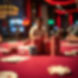 Exciting poker table setup with chips and cards