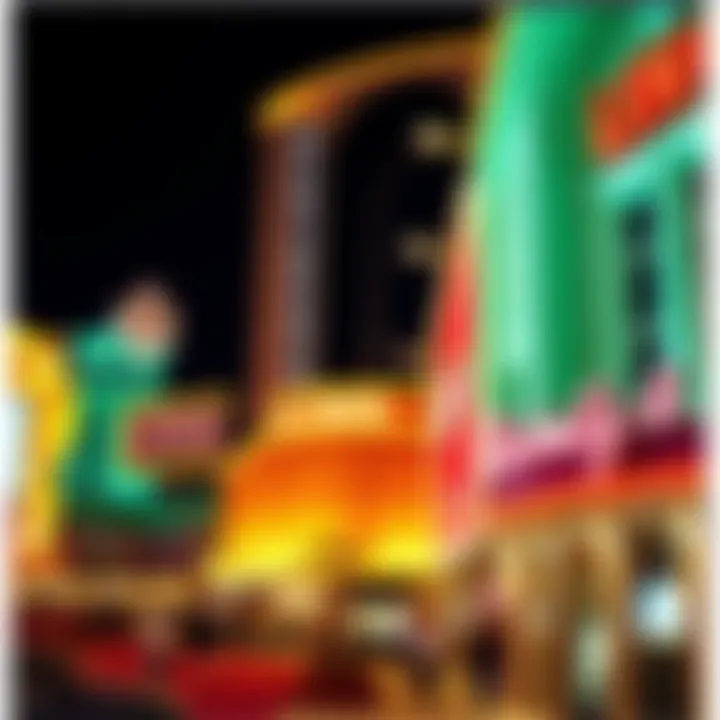 Architectural details of the LINQ Promenade highlighting its modern design and structure