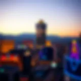 Panoramic view of The STRAT's iconic tower against the Las Vegas skyline