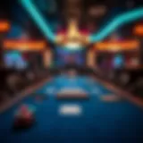 Luxurious poker table setup during Triton event