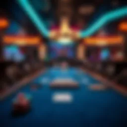 Luxurious poker table setup during Triton event