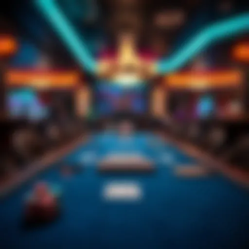 Luxurious poker table setup during Triton event