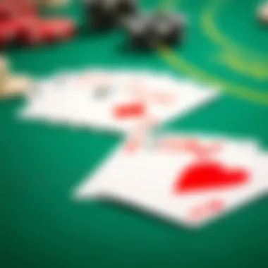 A close-up of Three Card Rummy cards on the table