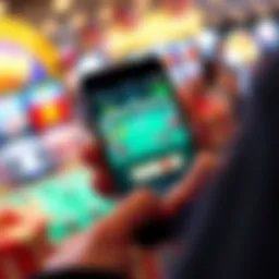 User engaging with a casino app on a mobile device