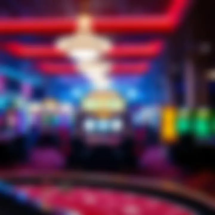 Virtual casino environment showcasing various gaming options