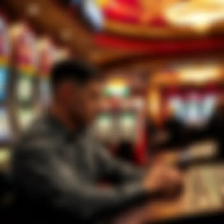 A person thoughtfully managing their bankroll at a casino