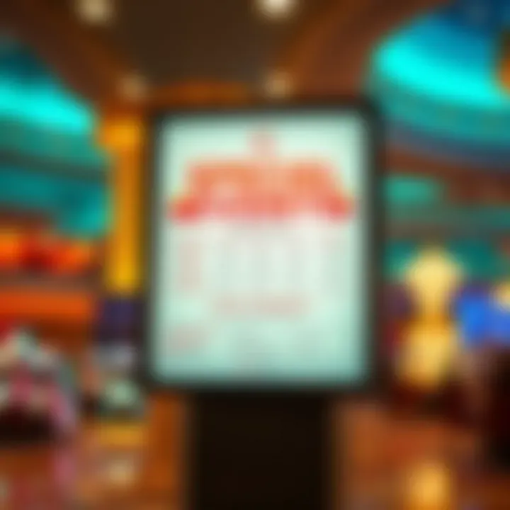 Signage displaying special event schedule at the casino