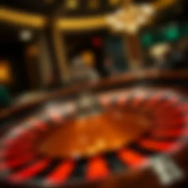 An elegant roulette wheel spinning with anticipation.
