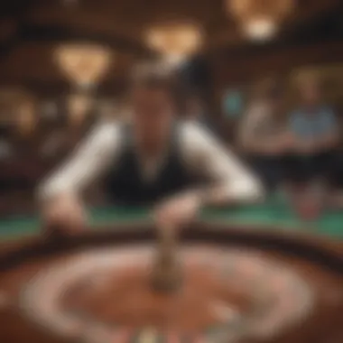 A player contemplating their next move at the roulette table