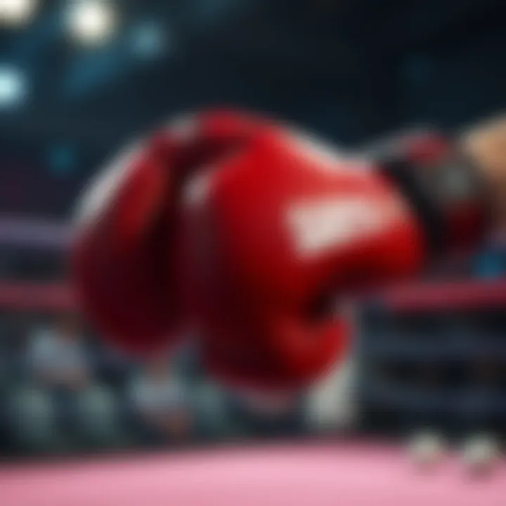 Close-up of a fighter's gloves symbolizing preparation and dedication