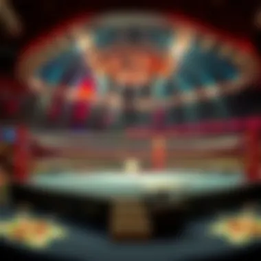 Overview of a boxing ring in Las Vegas showcasing the electric atmosphere