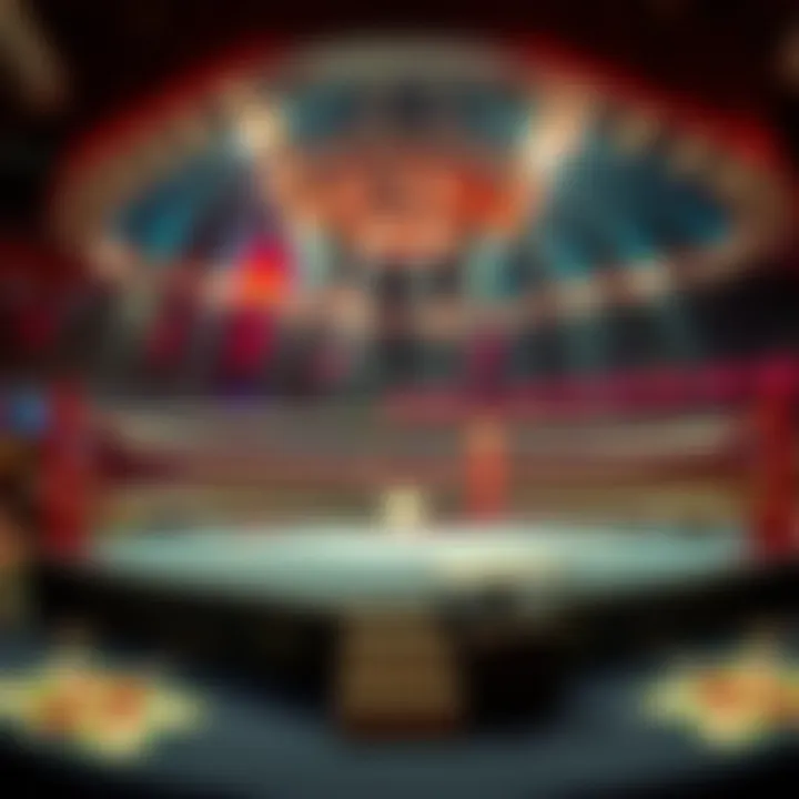 Overview of a boxing ring in Las Vegas showcasing the electric atmosphere