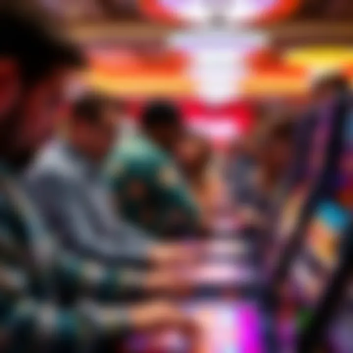 Diverse group of individuals engaged in playing scratcher games